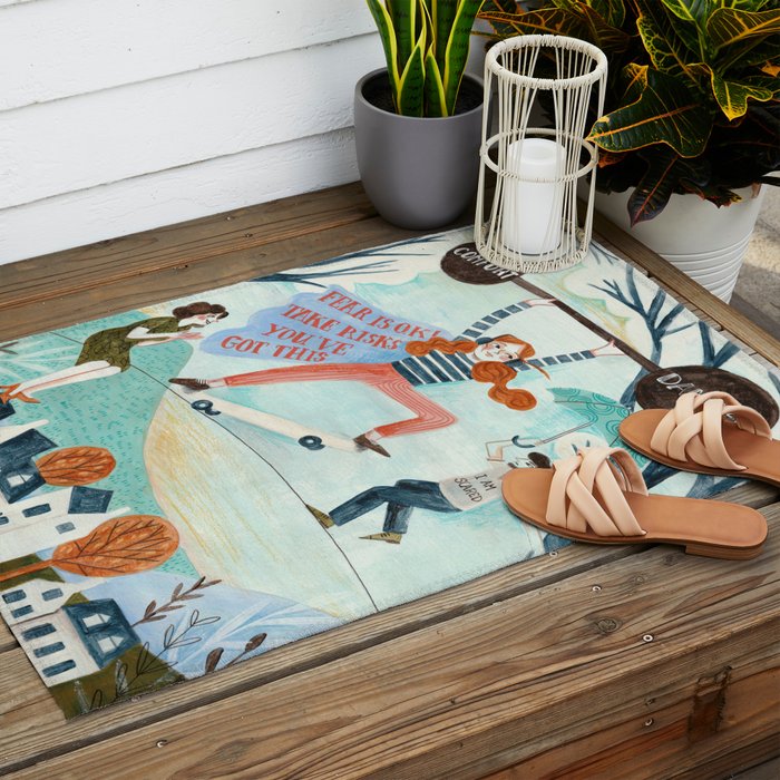 Motivational Teenager Outdoor Rug Gallery Image 2