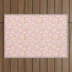 Daisies - Pink Outdoor Rug Gallery Image 1