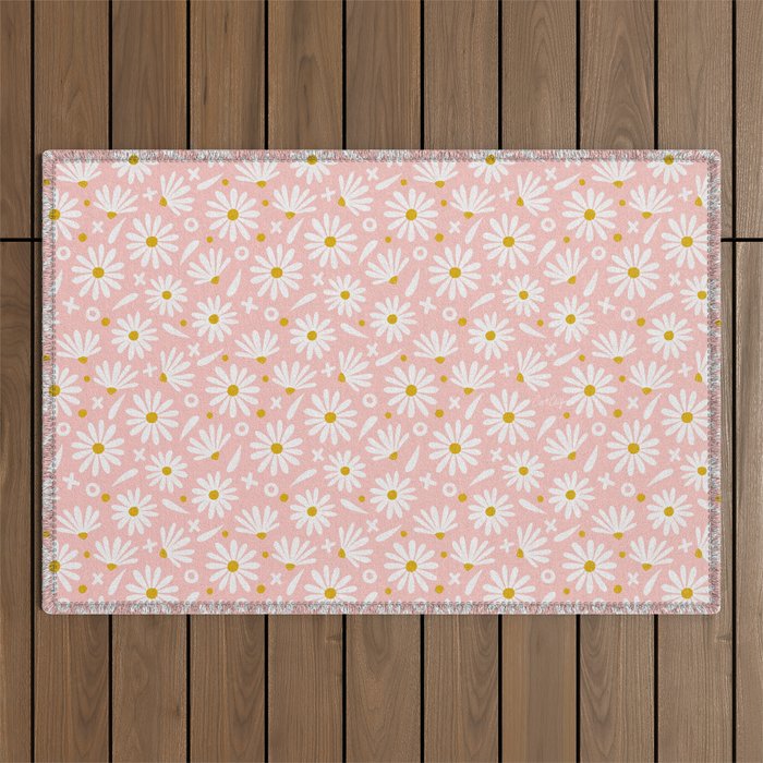 Daisies - Pink Outdoor Rug Gallery Image 1