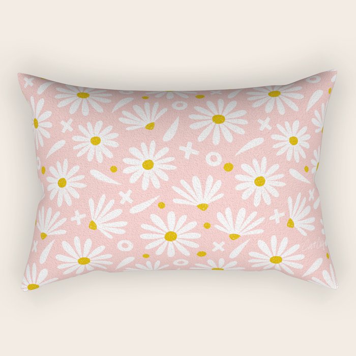 Daisies - Pink Rectangular Pillow Gallery Image 1