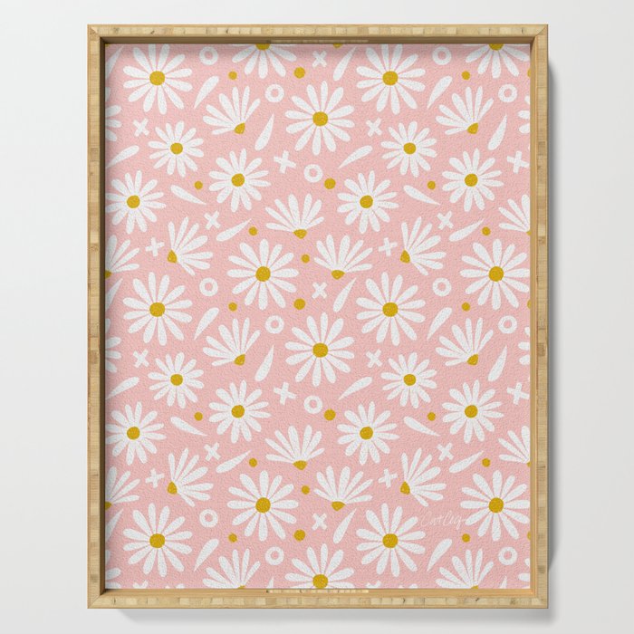 Daisies - Pink Serving Tray Gallery Image 1