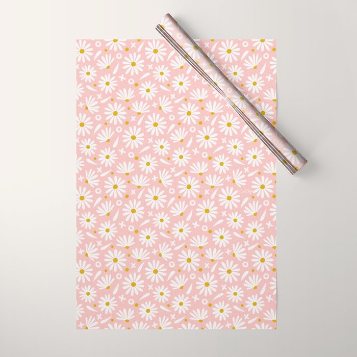 Daisies - Pink Wrapping Paper Gallery Image 1