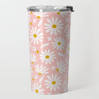 Daisies - Pink Travel Mug Gallery Image 2