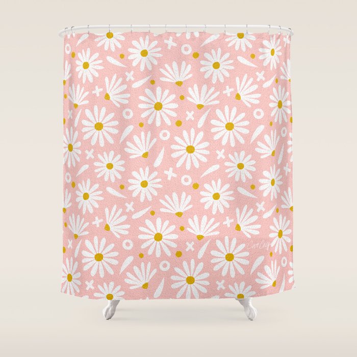 Daisies - Pink Shower Curtain Gallery Image 1