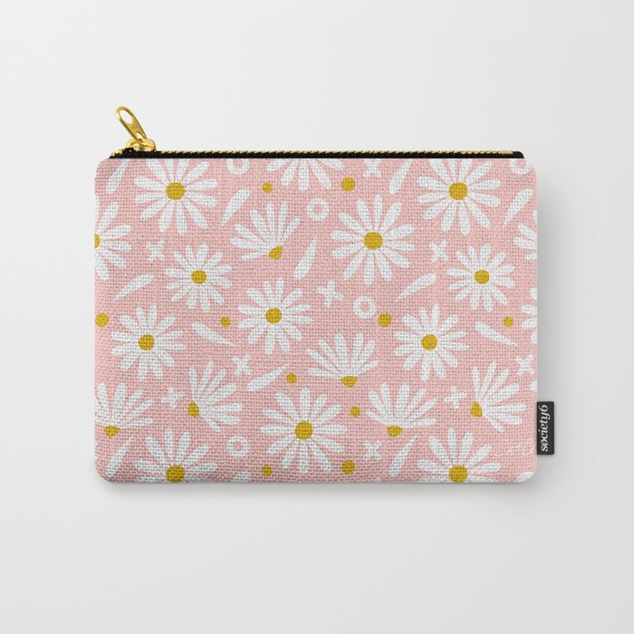 Daisies - Pink Carry All Pouch Gallery Image 1