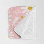 Daisies - Pink Throw Blanket Gallery Image 3