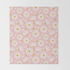 Daisies - Pink Throw Blanket Gallery Image 2