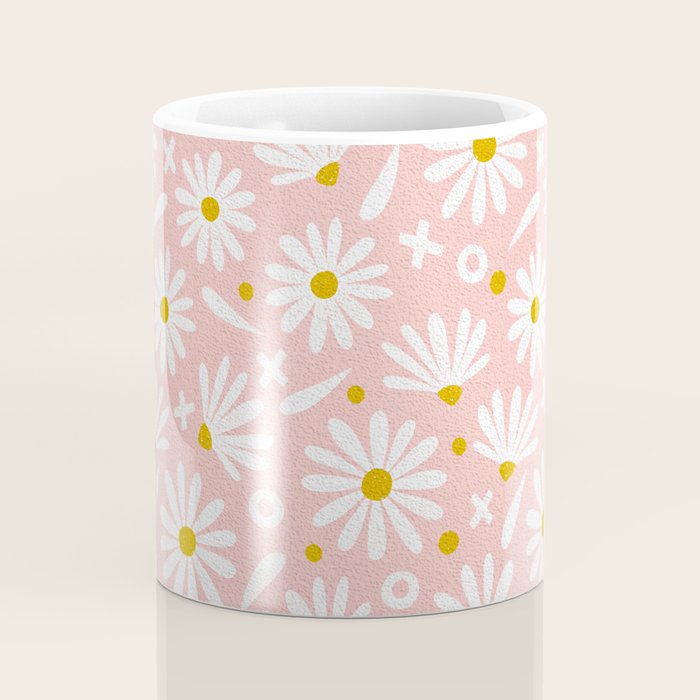 Daisies - Pink Coffee Mug Gallery Image 4