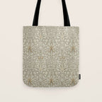 William Morris Vintage Snakeshead Stone Cream Pattern Tote Bag Gallery Image 1