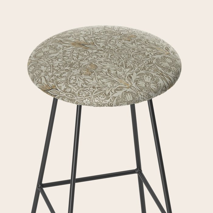 William Morris Vintage Snakeshead Stone Cream Pattern Stool Gallery Image 2