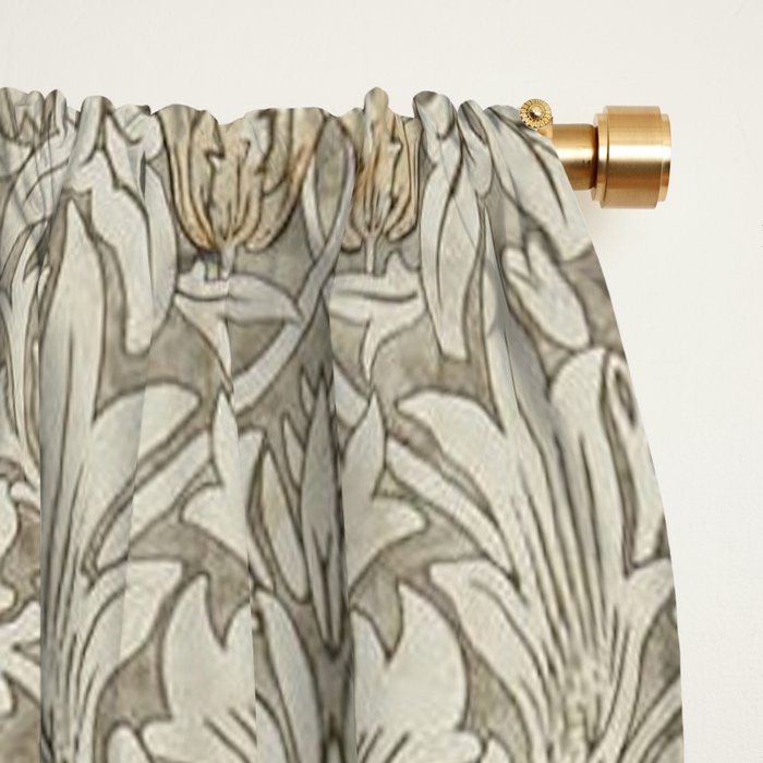William Morris Vintage Snakeshead Stone Cream Pattern Window Curtain Gallery Image 2