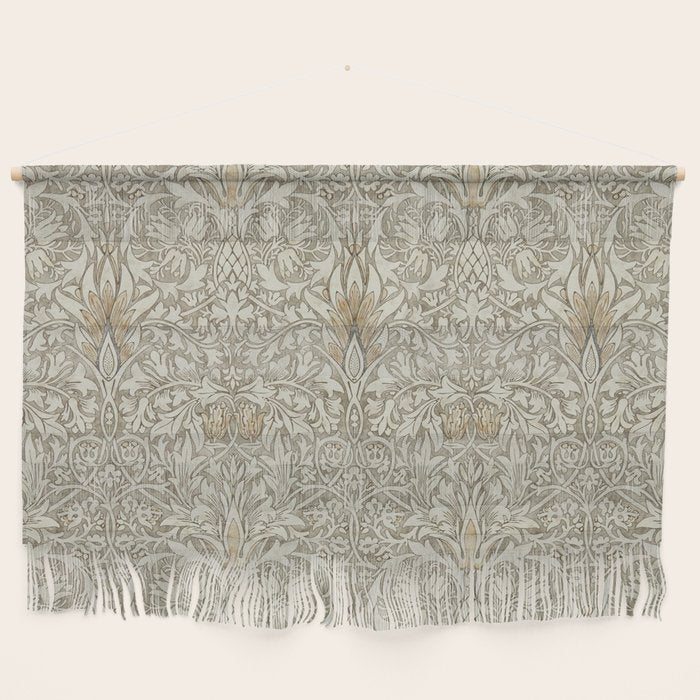 William Morris Vintage Snakeshead Stone Cream Pattern Wall Hanging Gallery Image 1