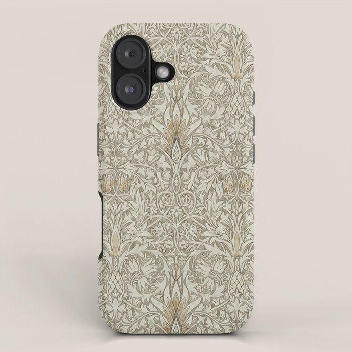 William Morris Vintage Snakeshead Stone Cream Pattern iPhone Case Gallery Image 1