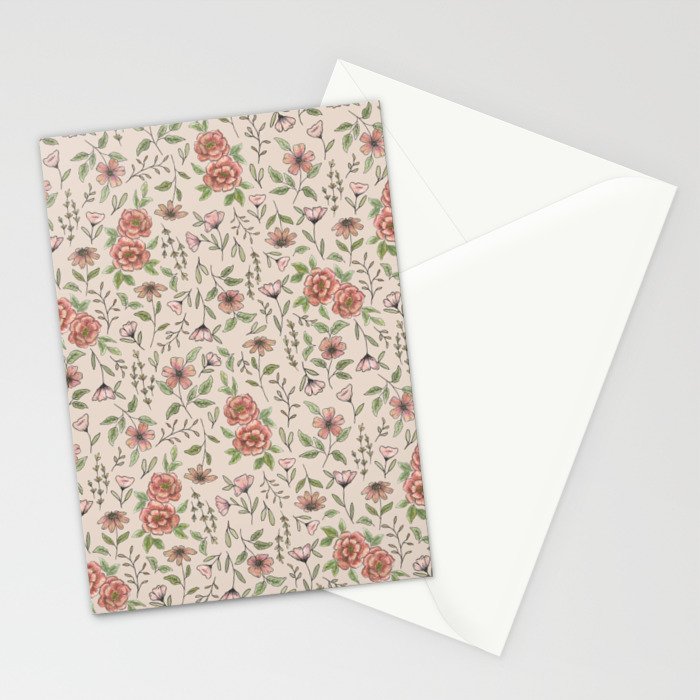 Spring Floral Pattern Stationery Card Gallery Image 2