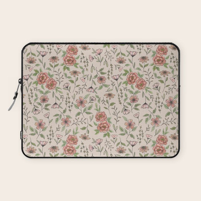 Spring Floral Pattern Laptop Sleeve Gallery Image 1