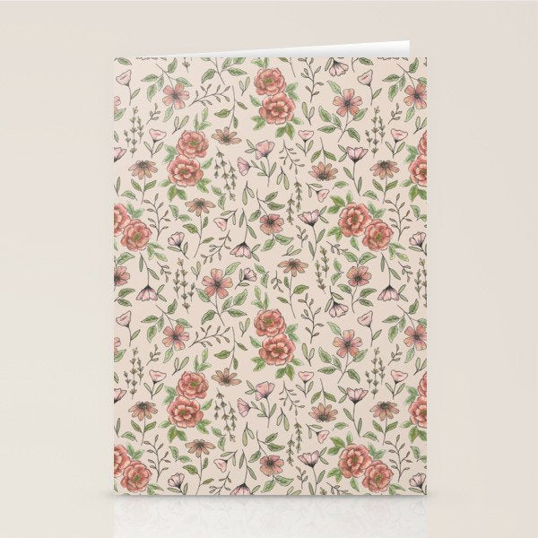 Spring Floral Pattern Stationery Card Gallery Image 1