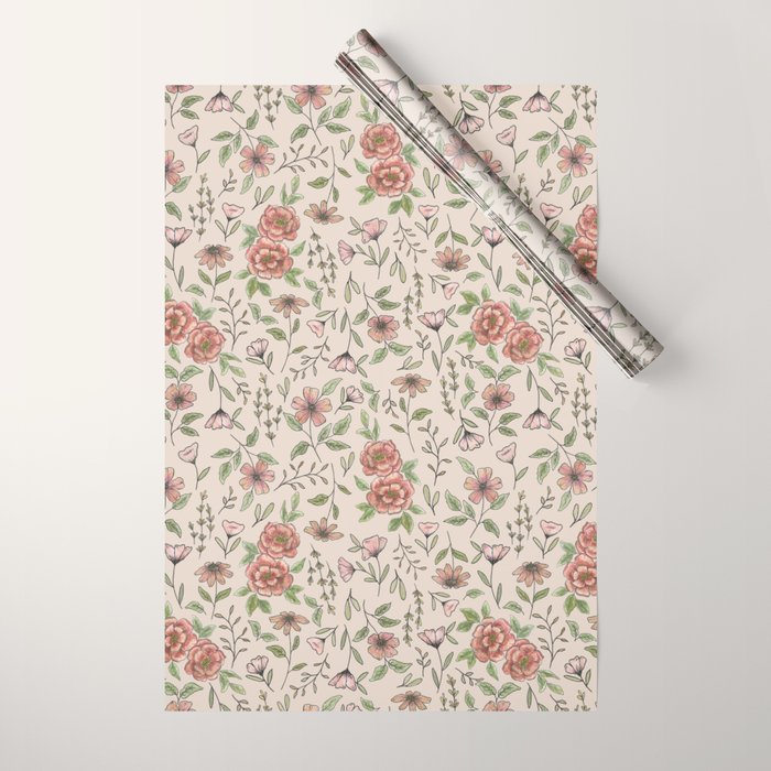 Spring Floral Pattern Wrapping Paper Gallery Image 1