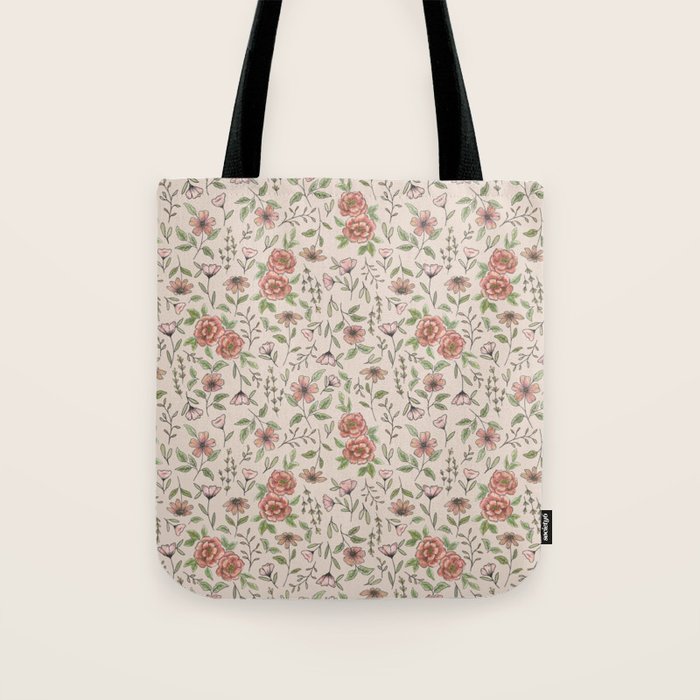 Spring Floral Pattern Tote Bag Gallery Image 1
