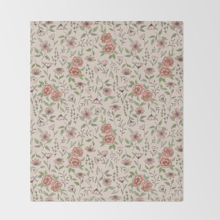 Spring Floral Pattern Throw Blanket Gallery Image 2
