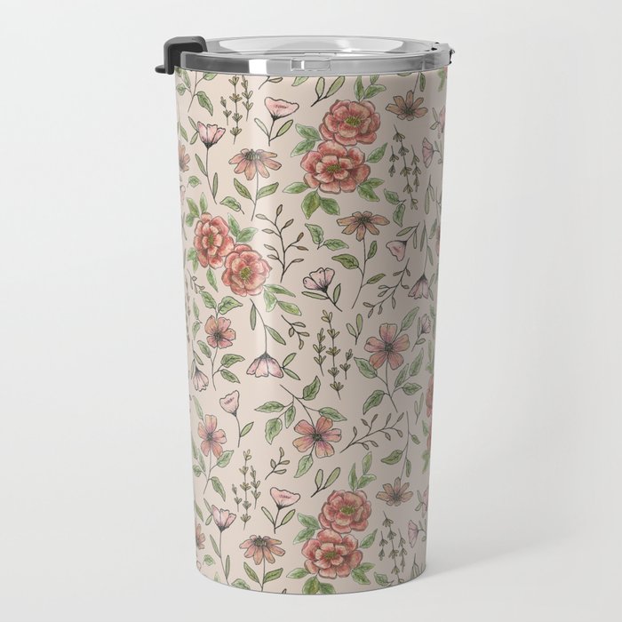 Spring Floral Pattern Travel Mug Gallery Image 3