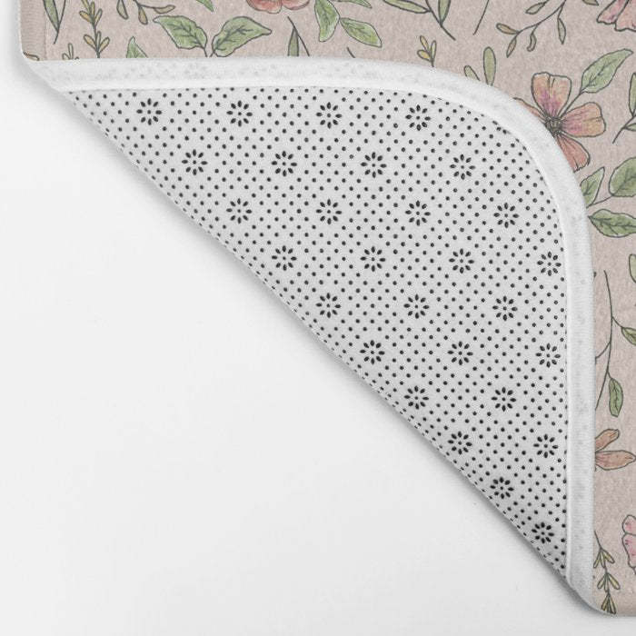 Spring Floral Pattern Bath Mat Gallery Image 2