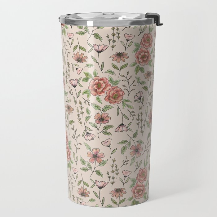 Spring Floral Pattern Travel Mug Gallery Image 2