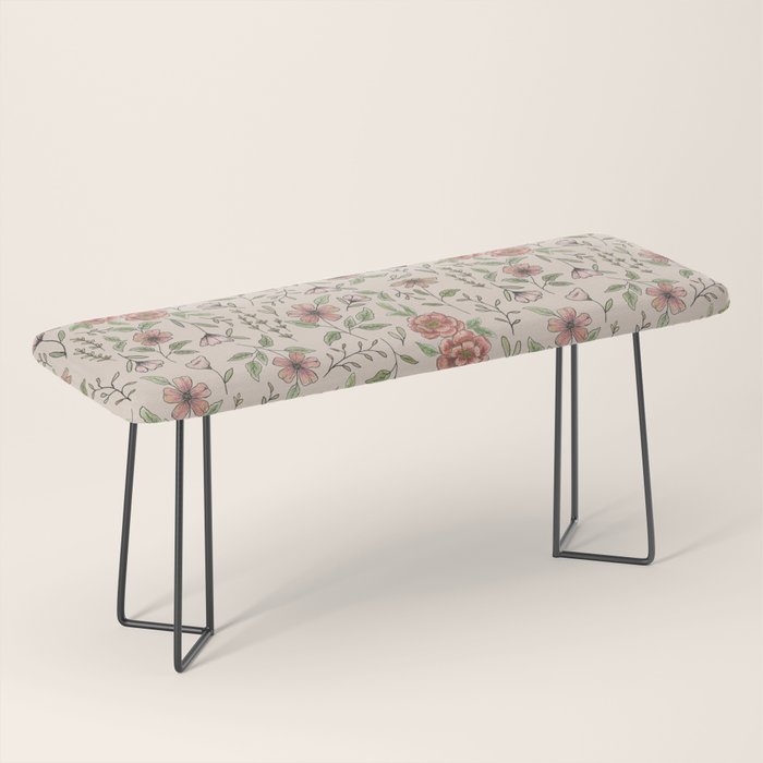 Spring Floral Pattern Bench Gallery Image 1