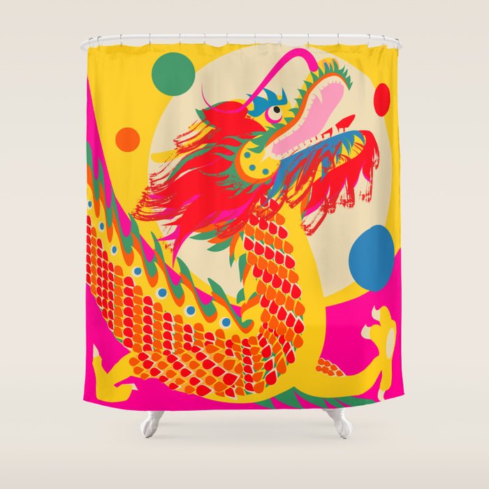 Colorful Dragon Shower Curtain Gallery Image 1