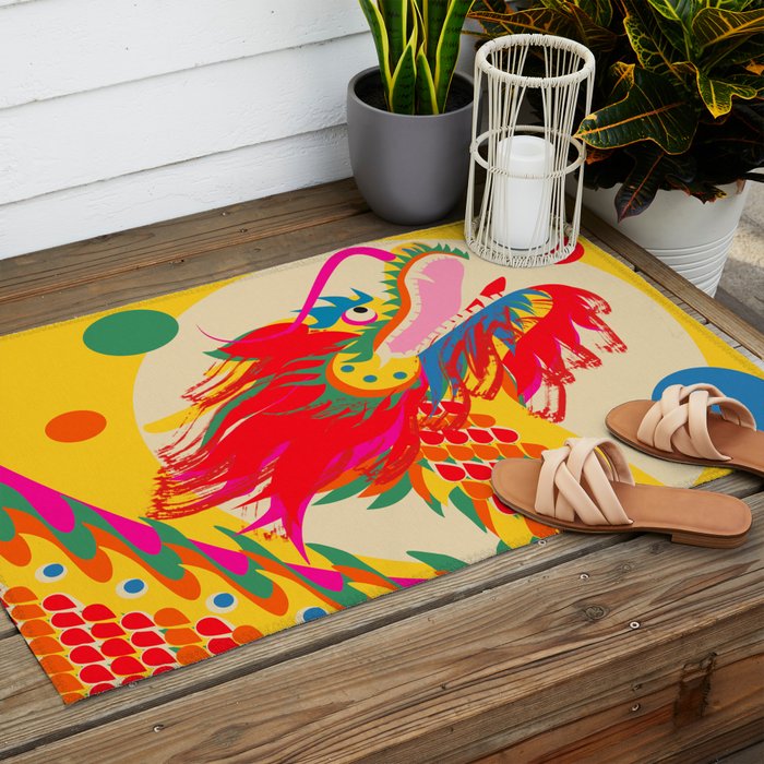 Colorful Dragon Outdoor Rug Gallery Image 2