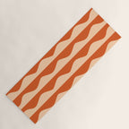 Retro Wavy Lines Pattern in Burnt Orange & Peach Yoga Mat Gallery Image 1