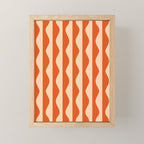 Retro Wavy Lines Pattern in Burnt Orange & Peach Mini Art Print Gallery Image 1