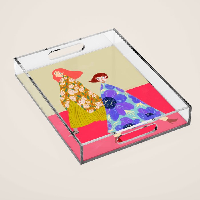 Floral Flow Acrylic Tray Gallery Image 1