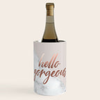 Hello Gorgeous, Rose Gold, Pink, Marble Wine Chiller Gallery Image 1