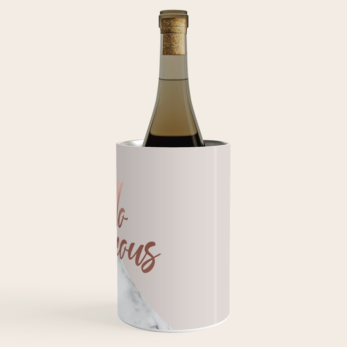 Hello Gorgeous, Rose Gold, Pink, Marble Wine Chiller Gallery Image 3