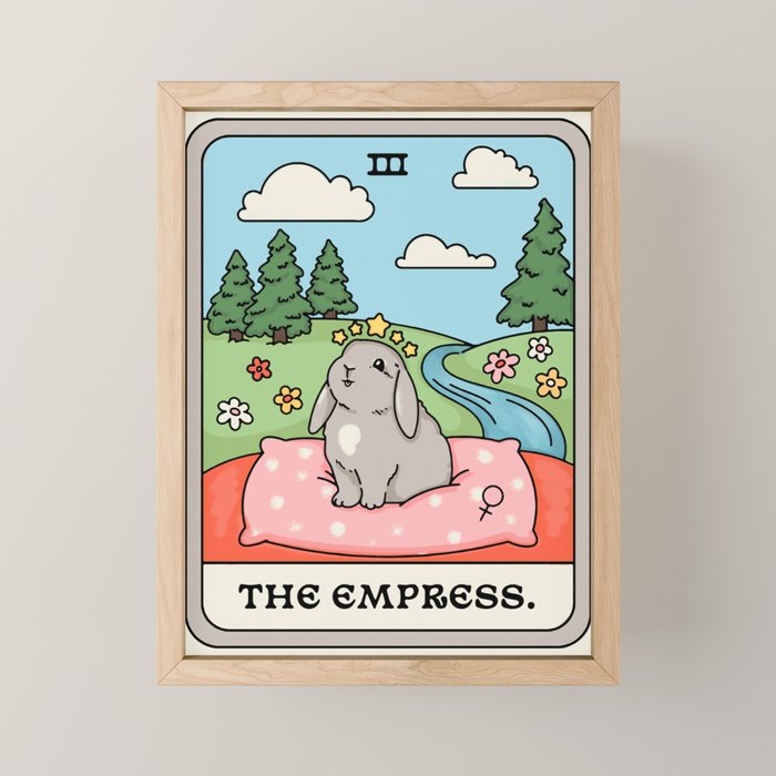 The Empress Bunny Tarot Card Mini Art Print Gallery Image 1