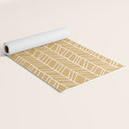 Rustic Herringbone in Mustard Yellow Yoga Mat Gallery Image 2