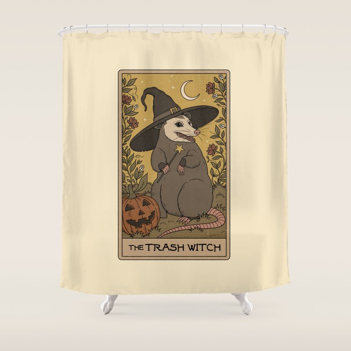 The Trash Witch - Possum Tarot Shower Curtain Gallery Image 1