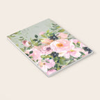 Floral Watercolor, Roses, Green and Pink Notebook Gallery Image 3