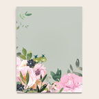 Floral Watercolor, Roses, Green and Pink Notebook Gallery Image 4