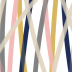 Ribbon Abstract in Mustard Yellow, Blush Pink, Navy Blue, Grey, Almond, and White Minimalist Modern Pattern Coffee Mug Gallery Image 2