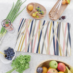 Ribbon Abstract in Mustard Yellow, Blush Pink, Navy Blue, Grey, Almond, and White Minimalist Modern Pattern Cutting Board Gallery Image 2