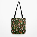 Vintage Dark Night Green Mushroom Forest Tote Bag Gallery Image 2