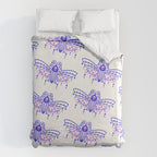 Death's Head Hawkmoth - Indigo & Pink Palette Duvet Cover Gallery Image 6