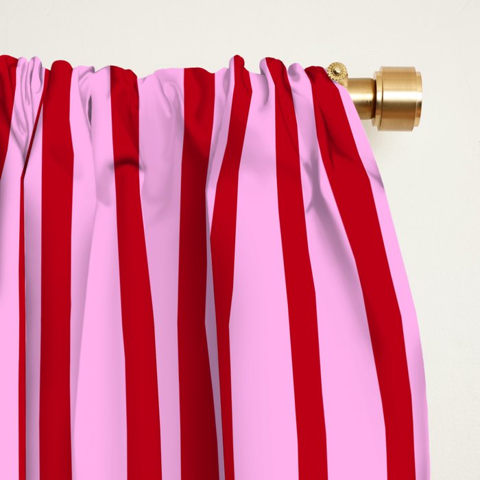 Pink and Red Candy Stripes Pattern Window Curtain Gallery Image 2