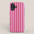 Pink and Red Candy Stripes Pattern iPhone Case Gallery Image 1