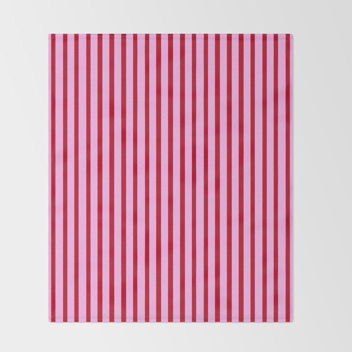 Pink and Red Candy Stripes Pattern Throw Blanket Gallery Image 2