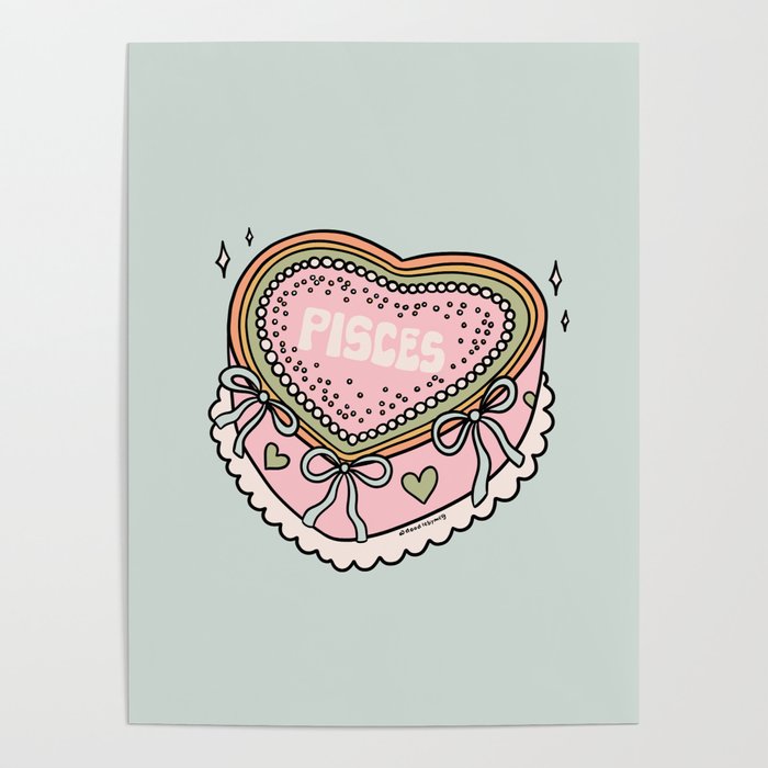 Pisces Heart Cake Poster Gallery Image 4