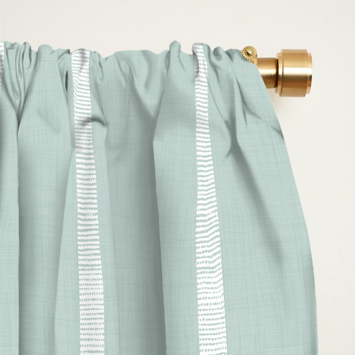 Modern Boho Serenity Stripes Soft Blue Window Curtain Gallery Image 2