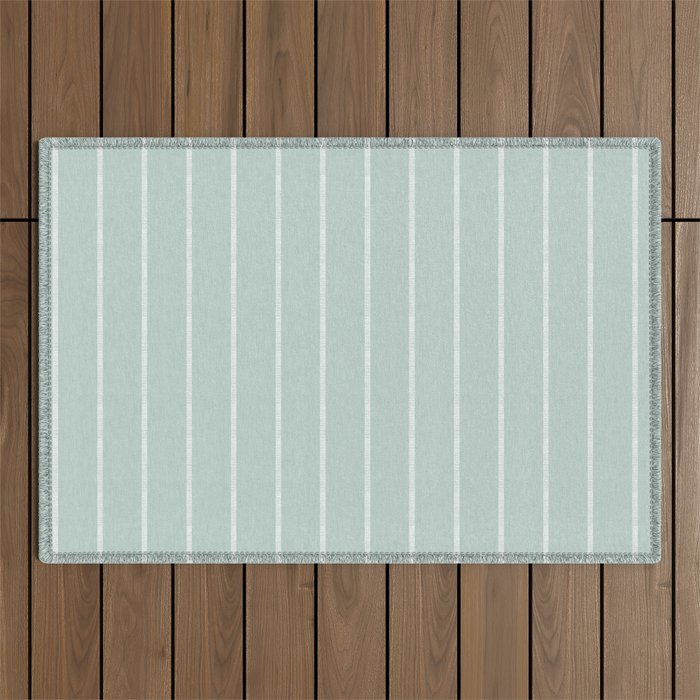 Modern Boho Serenity Stripes Soft Blue Outdoor Rug Gallery Image 1