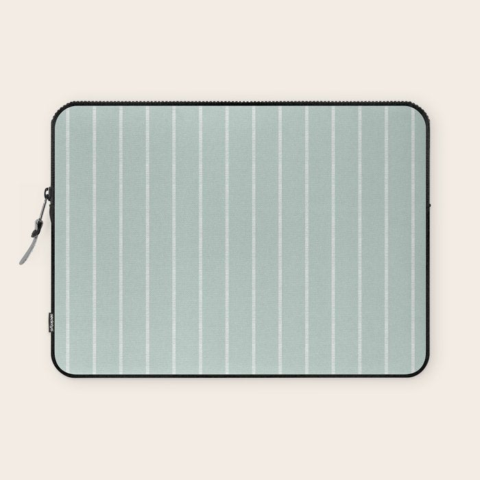 Modern Boho Serenity Stripes Soft Blue Laptop Sleeve Gallery Image 1